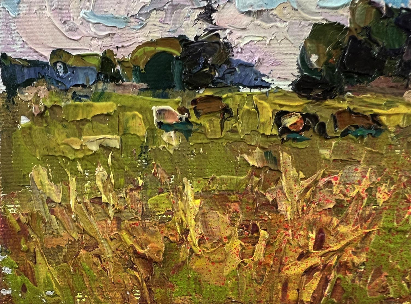 Oil painting Daytime field by Oksana Ivanyuk impasto landscape