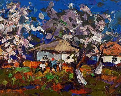 Vibrant impressionistic oil painting The gardens are blooming by Oleksiy Ivanyuk