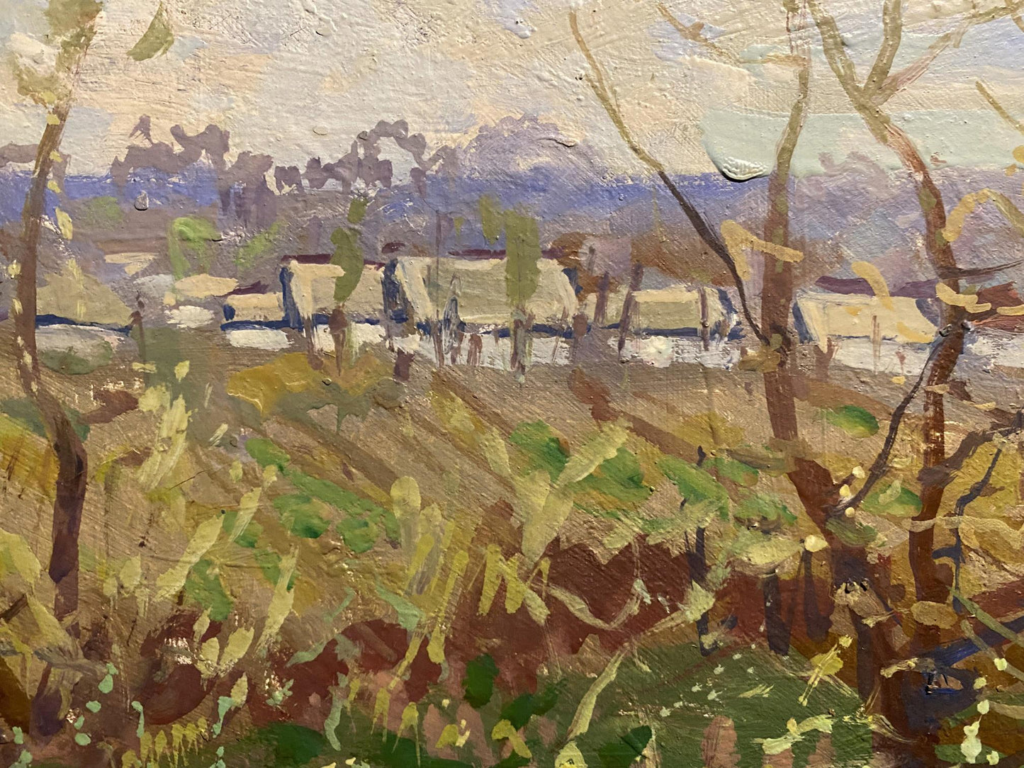 Oil painting Young days by Georgy Kolosovsky impressionistic landscape