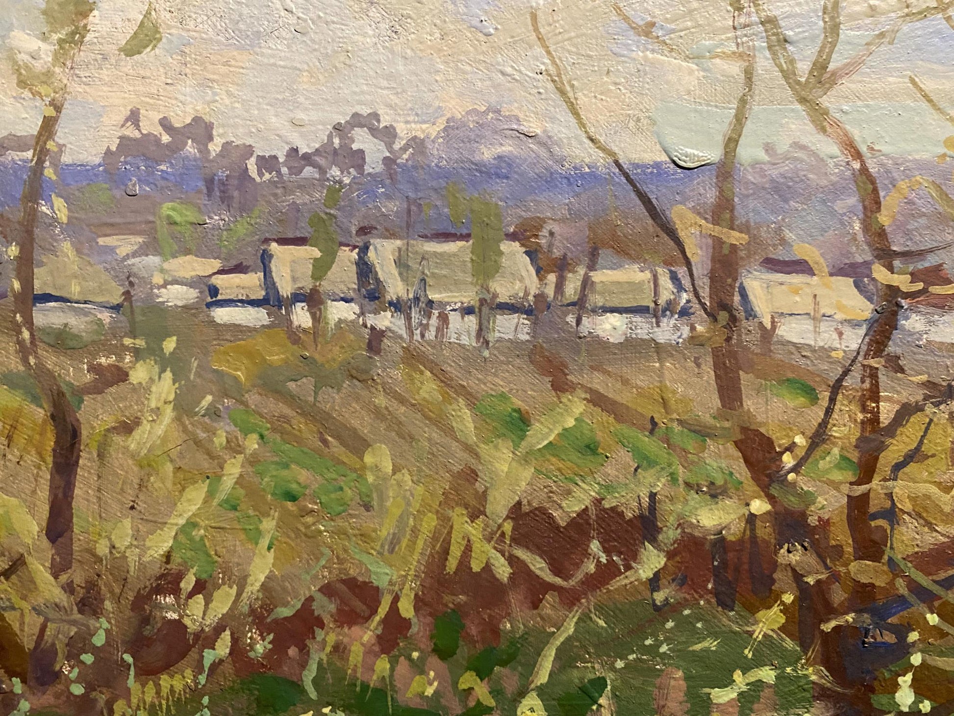 Oil painting Young days by Georgy Kolosovsky impressionistic landscape