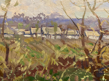 Oil painting Young days by Georgy Kolosovsky impressionistic landscape