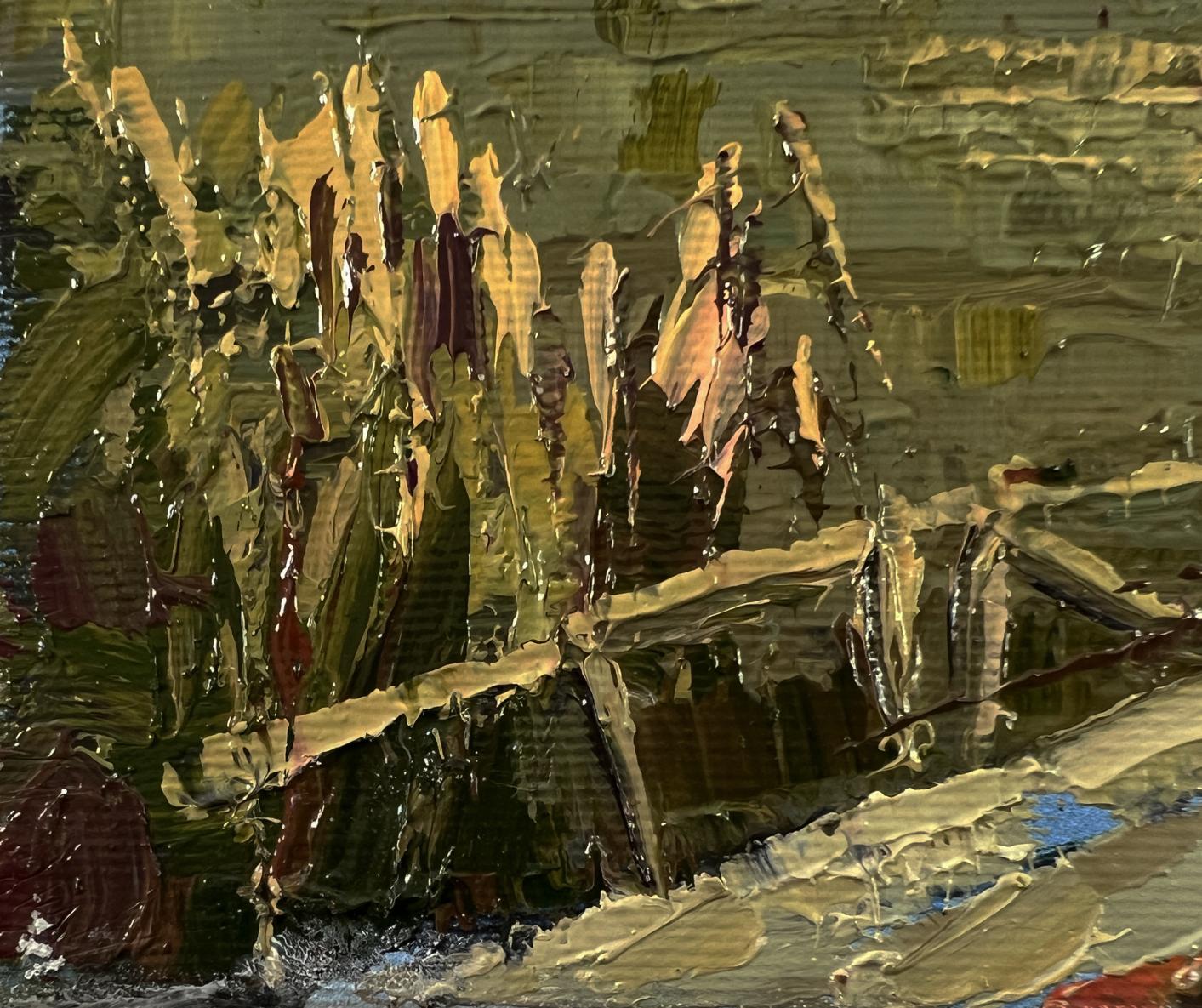 Textured oil painting At the autumn shore by Oksana Ivanyuk