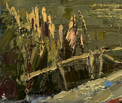 Textured oil painting At the autumn shore by Oksana Ivanyuk