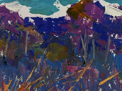 Vibrant impasto oil painting Fresh air and birds singing in the meadow by Oleksiy Ivanyuk