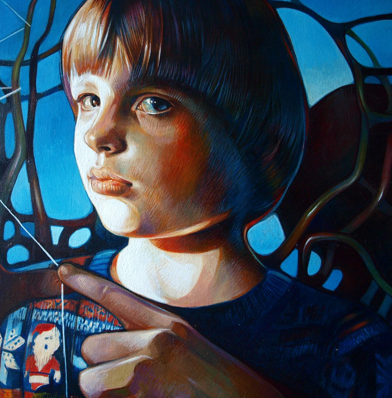 Oil painting of young boy by Konsta G. Amelinn, Start of questions