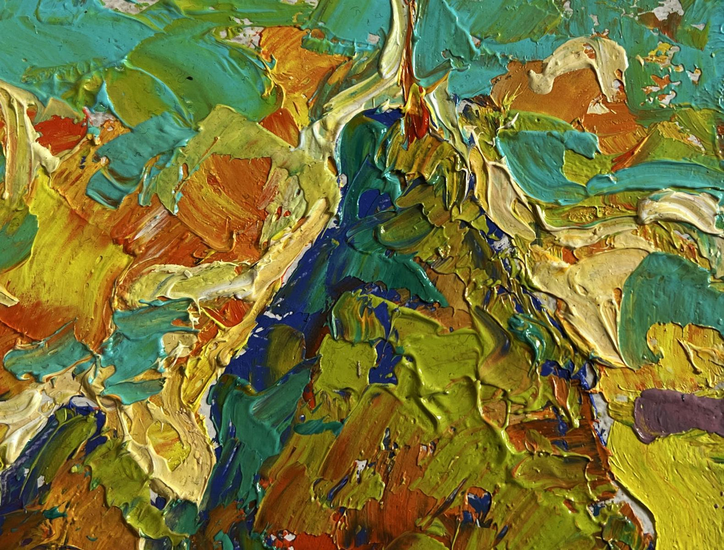 Vibrant impasto oil painting Sunny hot day in the field by Oleksiy Ivanyuk