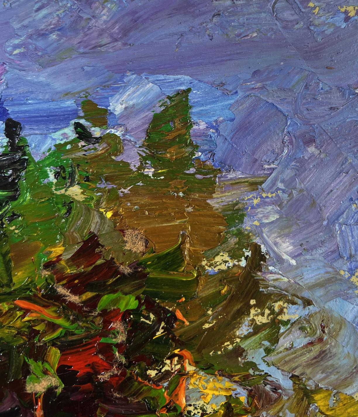 Vibrant impressionist oil painting Silence of trees and light of open spaces by Boris Serdyuk