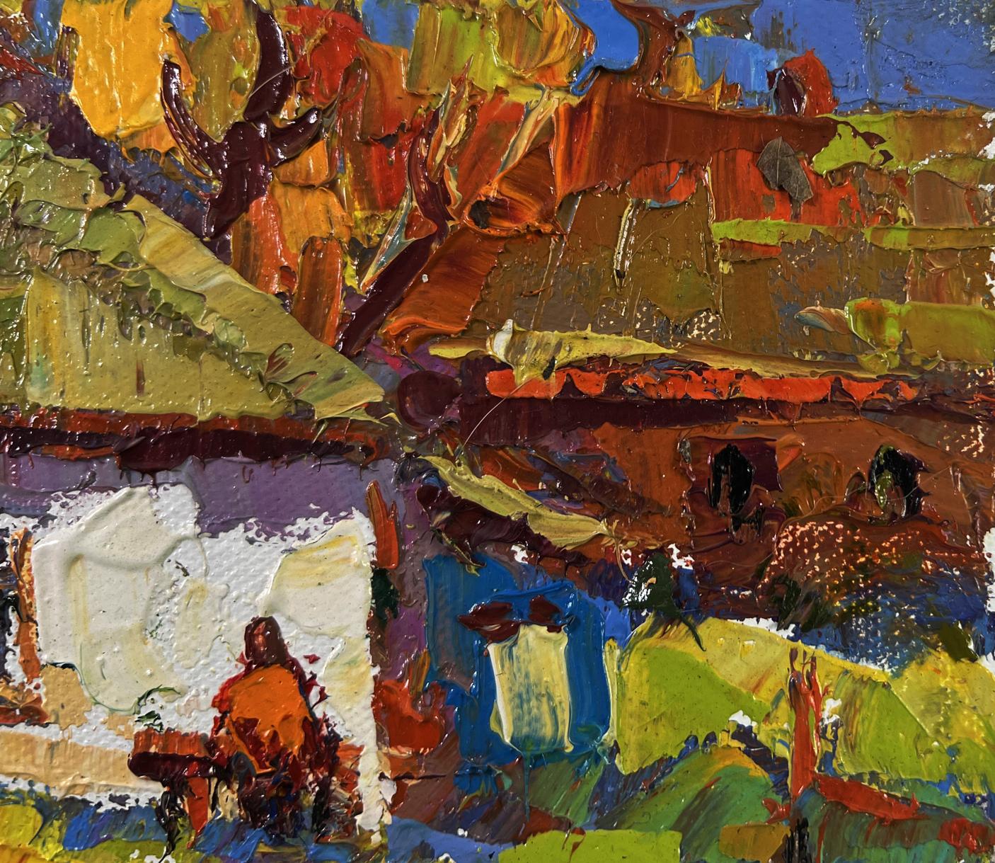 Vibrant impressionist oil painting Light dances on every blade of grass by Oksana Ivanyuk