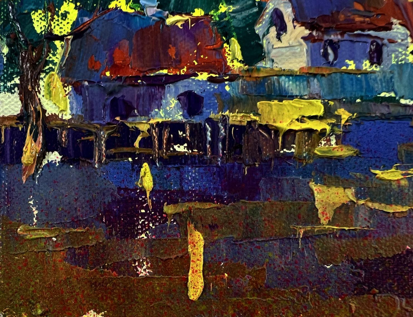 Vibrant oil painting The sun greets in the morning by Oksana Ivanyuk