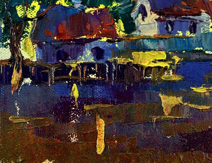 Vibrant oil painting The sun greets in the morning by Oksana Ivanyuk