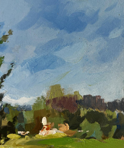 Oil painting of boat by lonely tree by Yuriy Suprunchuk