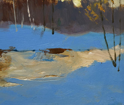 Abstract oil painting Reflection of a yellow sunset by Yuriy Suprunchuk