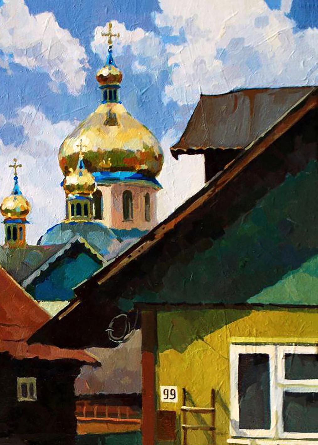 Golden onion domes by Anastasia Yaroshevich oil painting