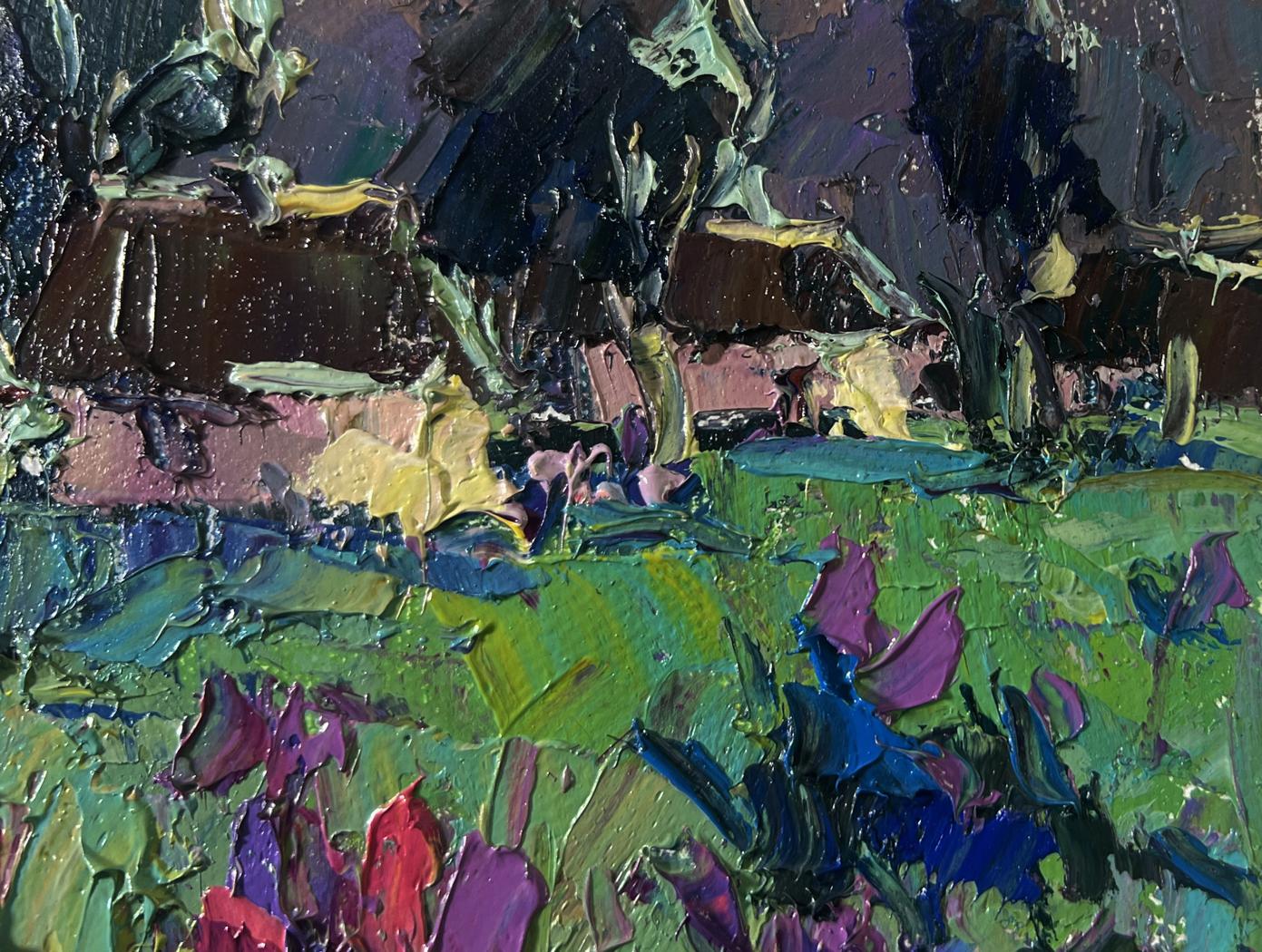 Oil painting The first lilac over the field by Oksana Ivanyuk