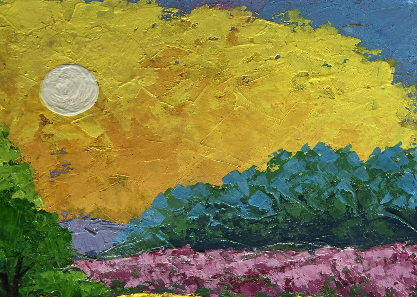 Oil painting Warm summer evening in the field by V. Zadorozhnya