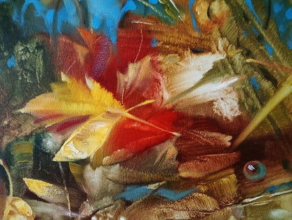 Abstract oil painting Autumn leaves Anatoly Tarabanov