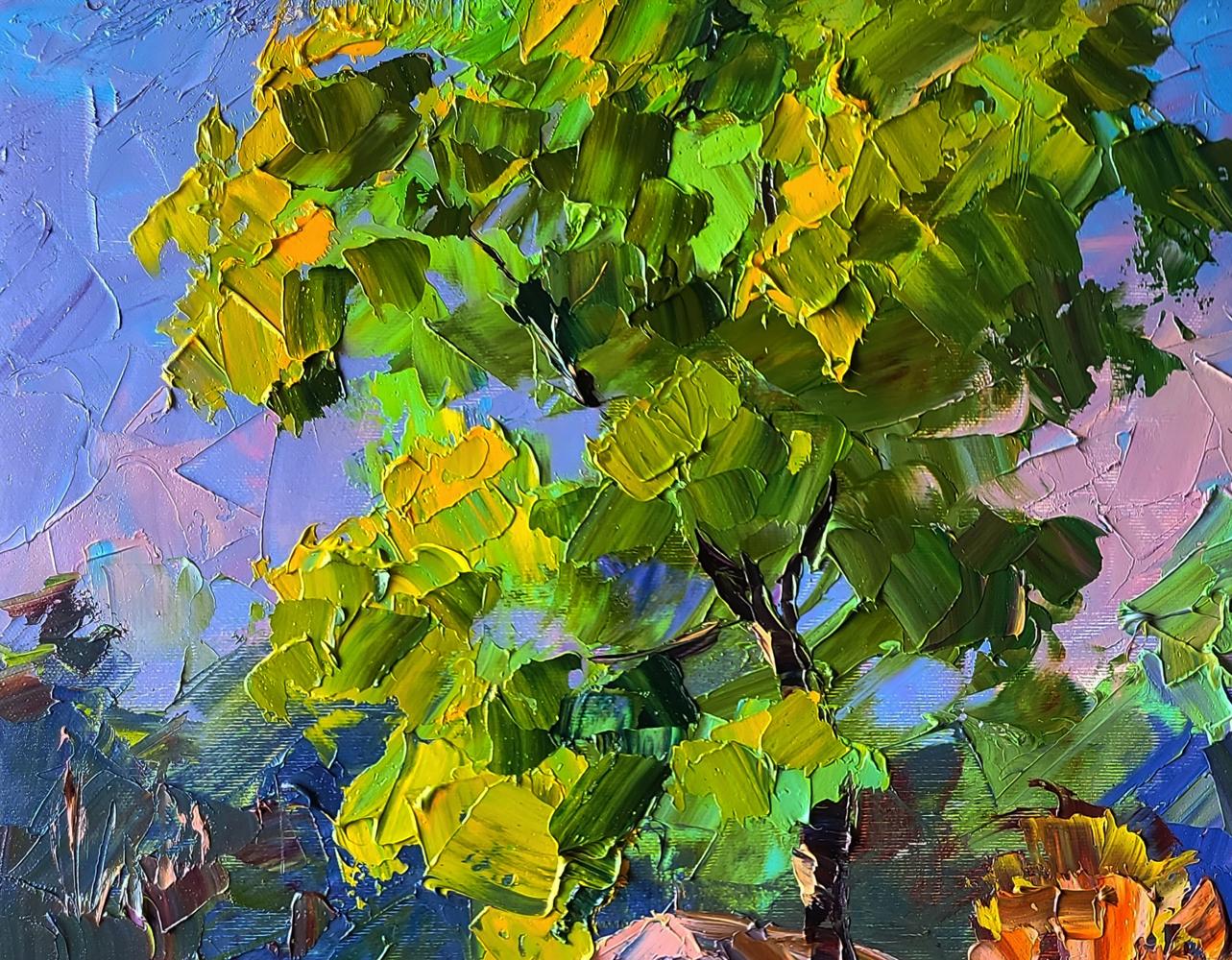 Vibrant impressionist oil painting Autumn came suddenly by Boris Serdyuk
