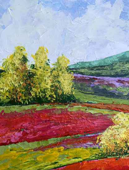 Vibrant impressionist oil painting Walk in the mountains by V. Zadorozhnya