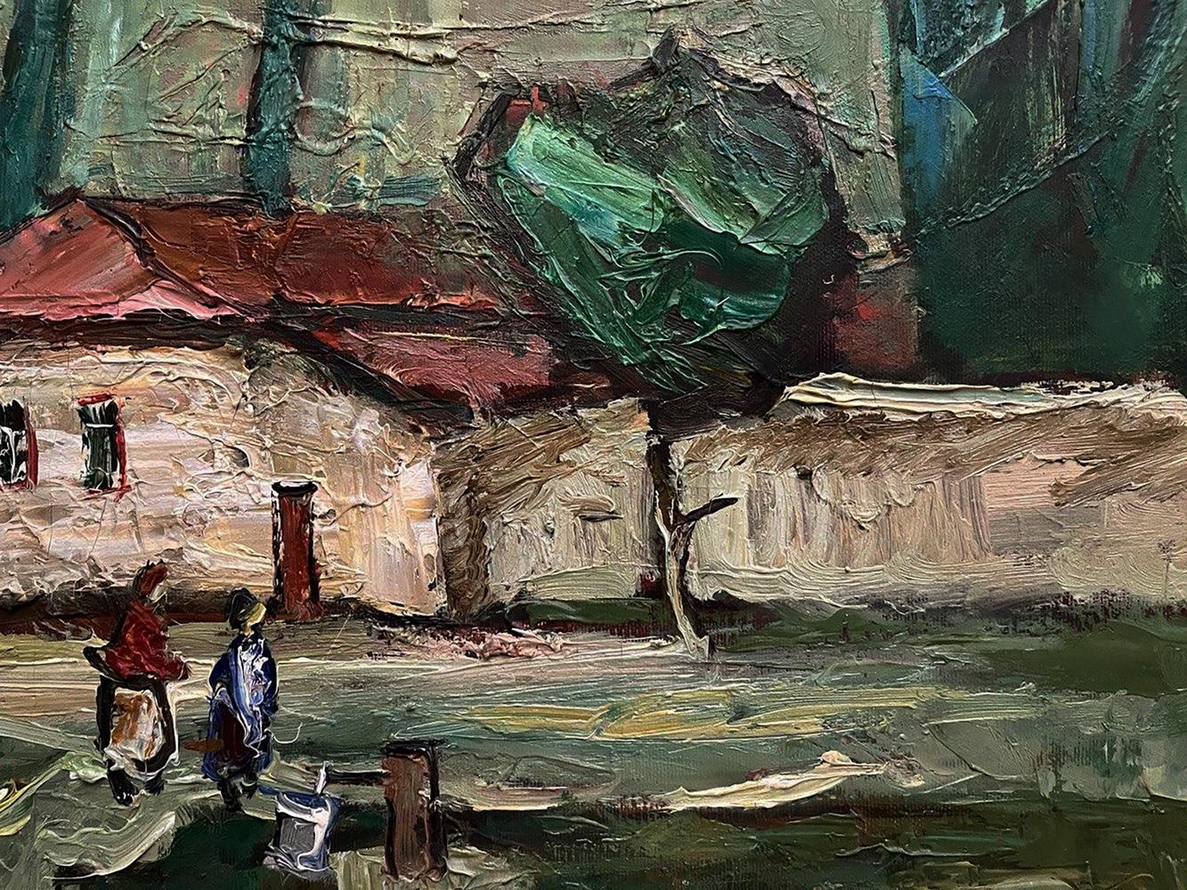 Impasto oil painting of rustic mountain village by Oleksandr Andreev