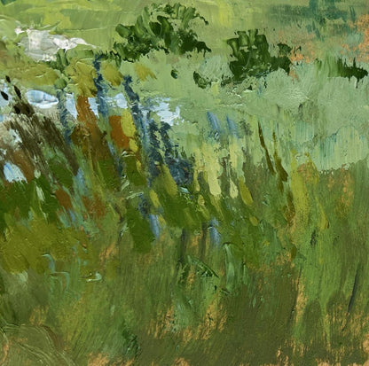 Impressionistic oil painting of summer flower meadows by Yuriy Suprunchuk