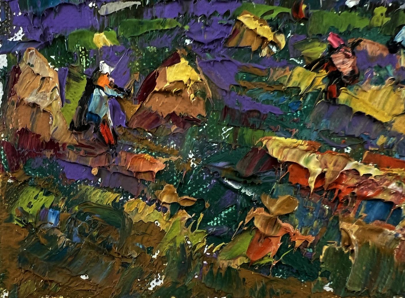 Vibrant impressionist oil painting Plowing a summer field by Oleksiy Ivanyuk