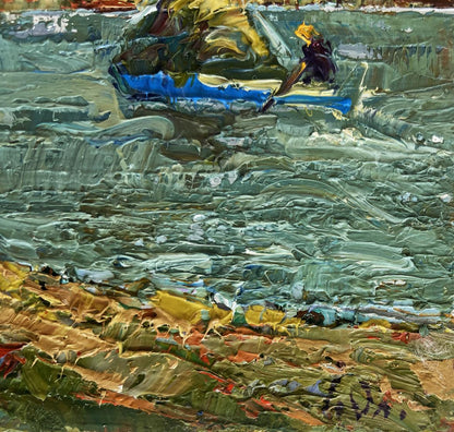 Oil painting Above the Evening Silence by the River by Oleksiy Ivanyuk