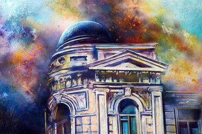 Oil painting Evening city by Alexander Dobrodiy watercolor style