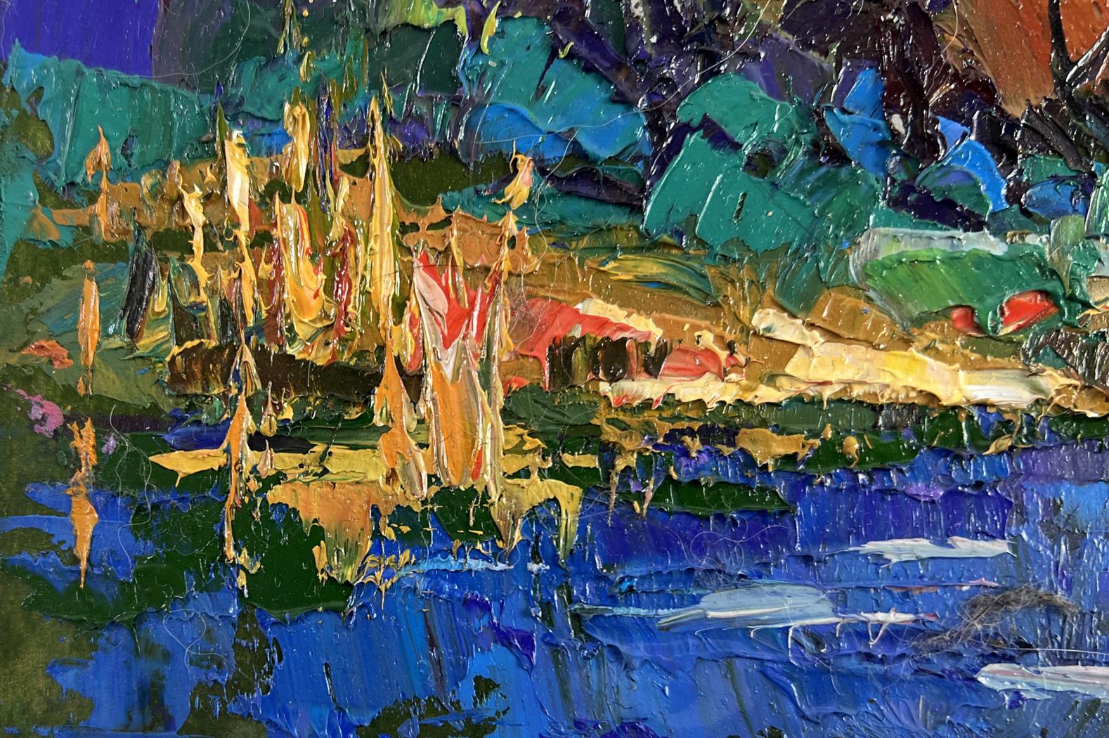 Vibrant impressionist oil painting In the Evening by the River by Oleksiy Ivanyuk