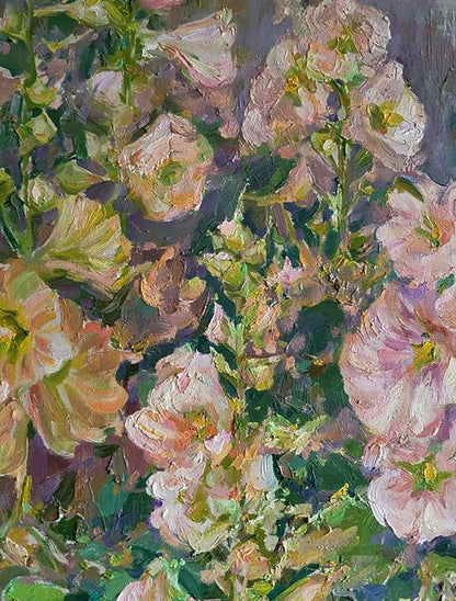 Vibrant impressionist oil painting Flowers in the Garden by Leonid Pavlenko