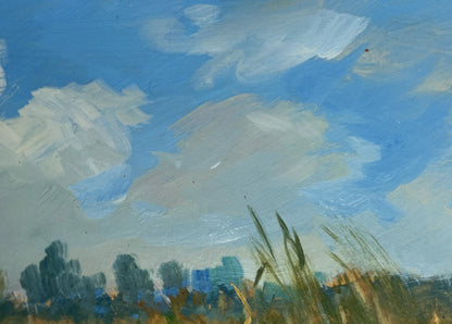 Oil painting of summer cloudy sky by Yuriy Suprunchuk