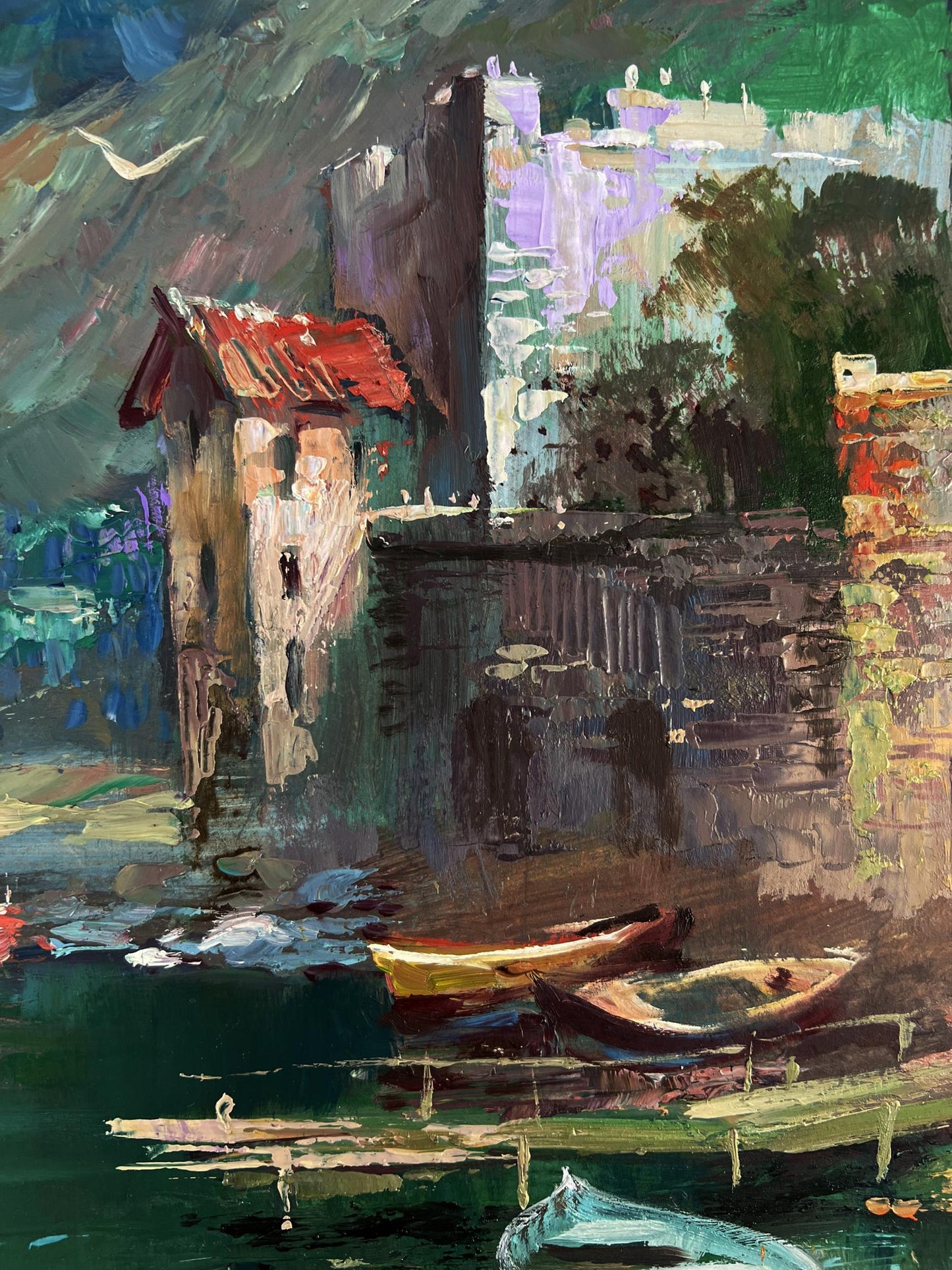Oil painting Coast with quiet houses by Yuriy Suprunchuk