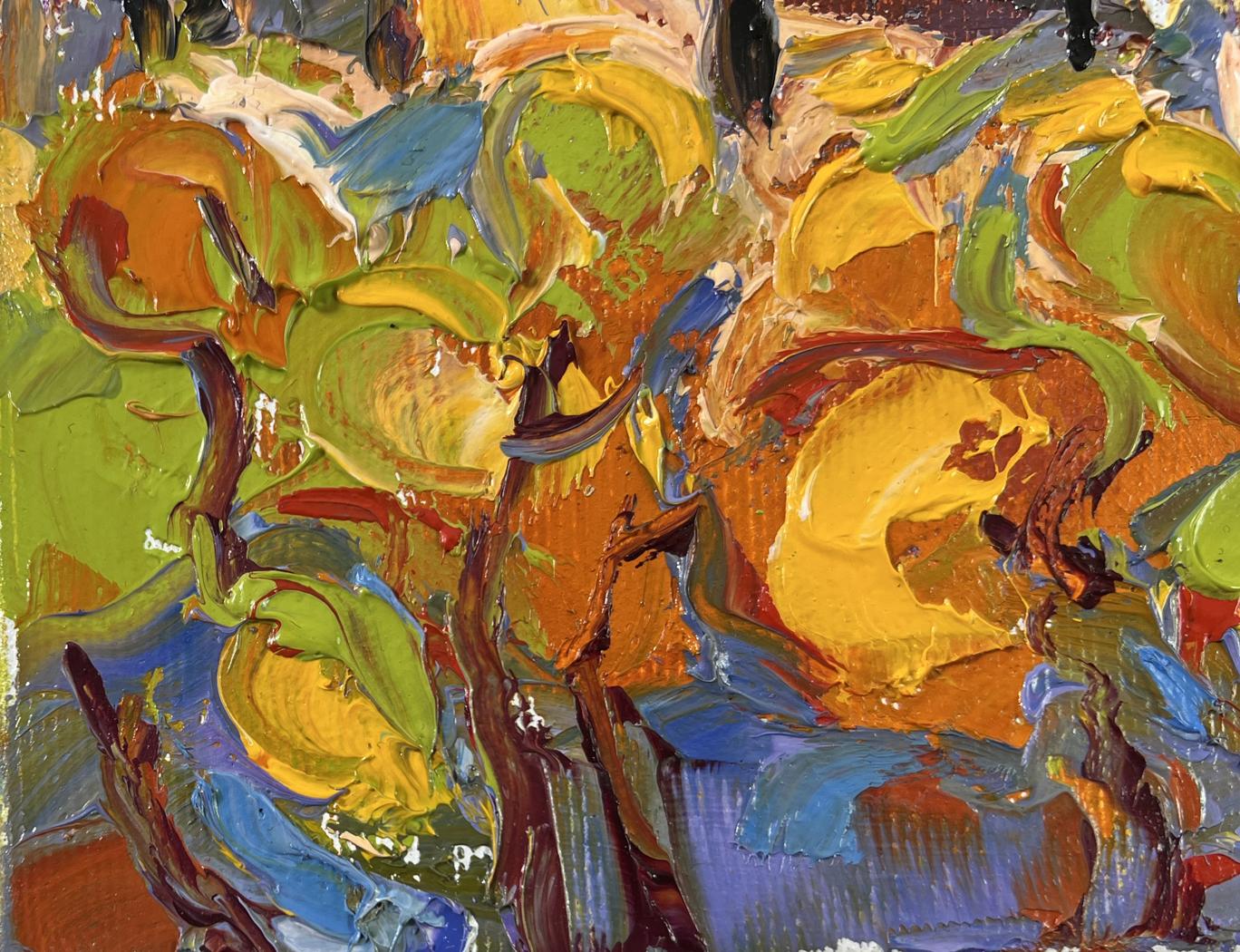 Vibrant impressionist oil painting Autumn yellow sunset by Oleksiy Ivanyuk
