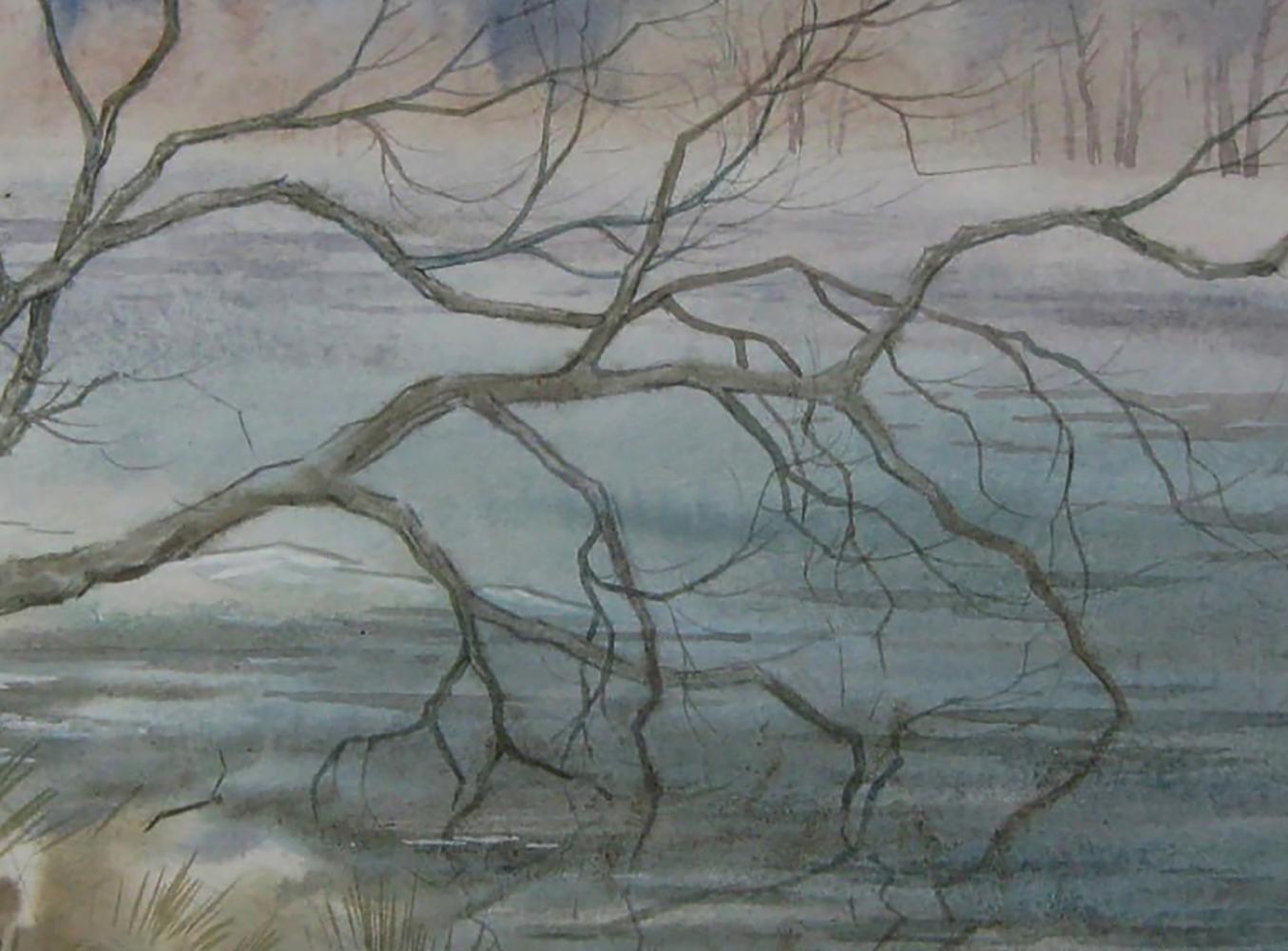 Watercolor painting Awakening of nature by Valery Savenets, bare branches