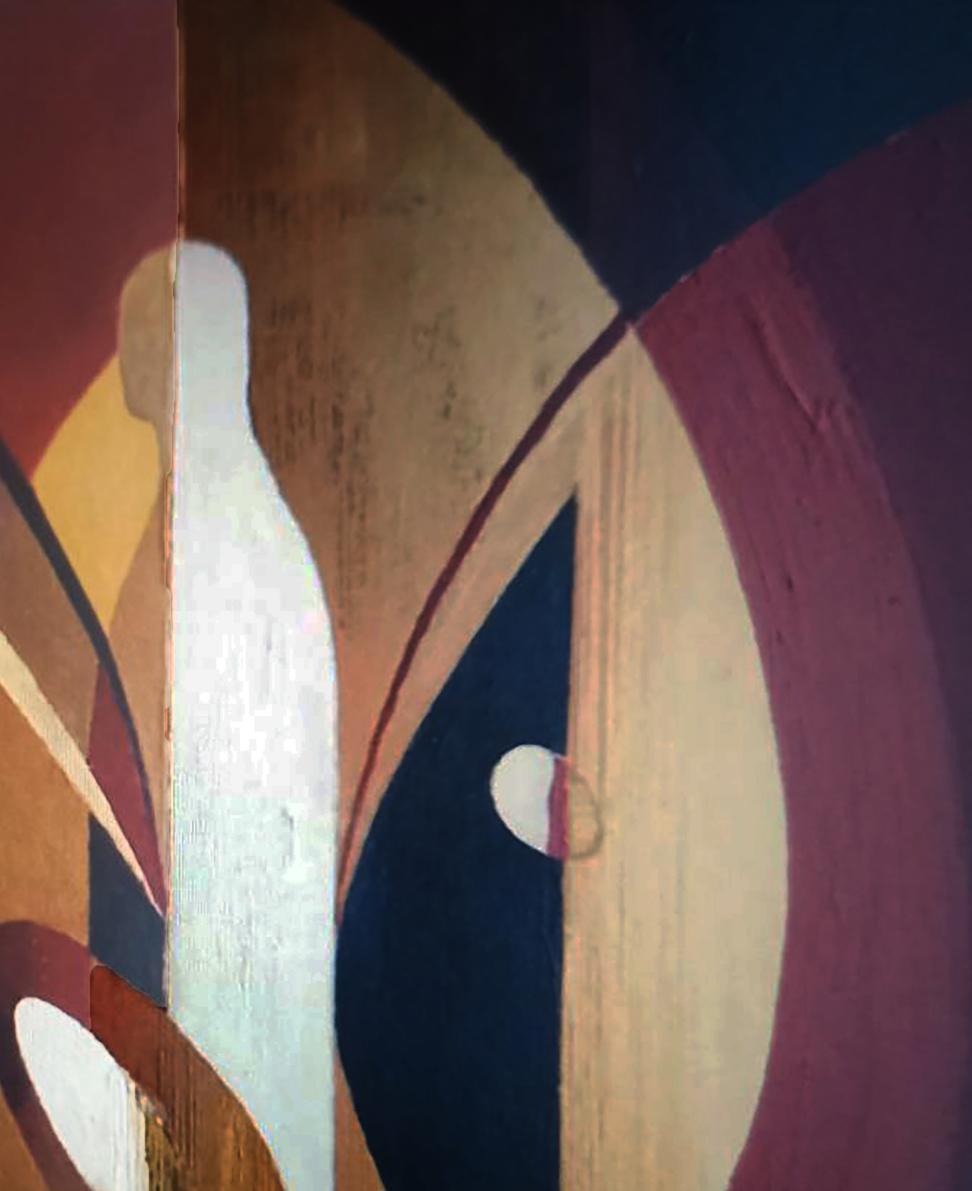 Oil painting Angel by Alexander Strashevich with bold geometric shapes