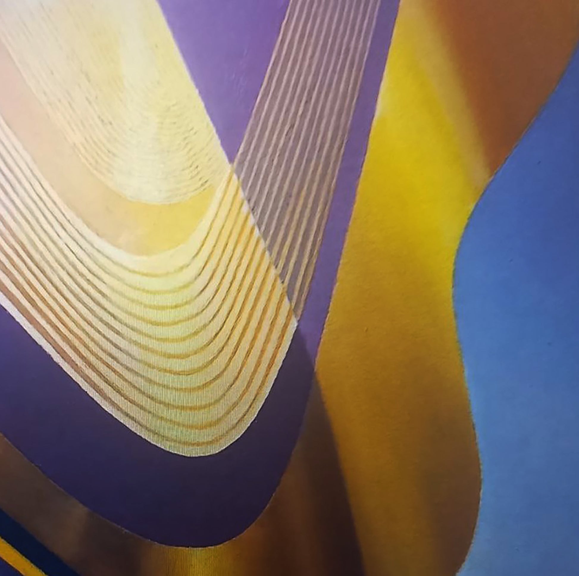 Oil painting Gold ribbon by Alexander Strashevich, abstract purple yellow blue bands