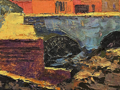 Vibrant Oil Painting Outspread by Serhiy Kovalev with orange, purple, blue strokes