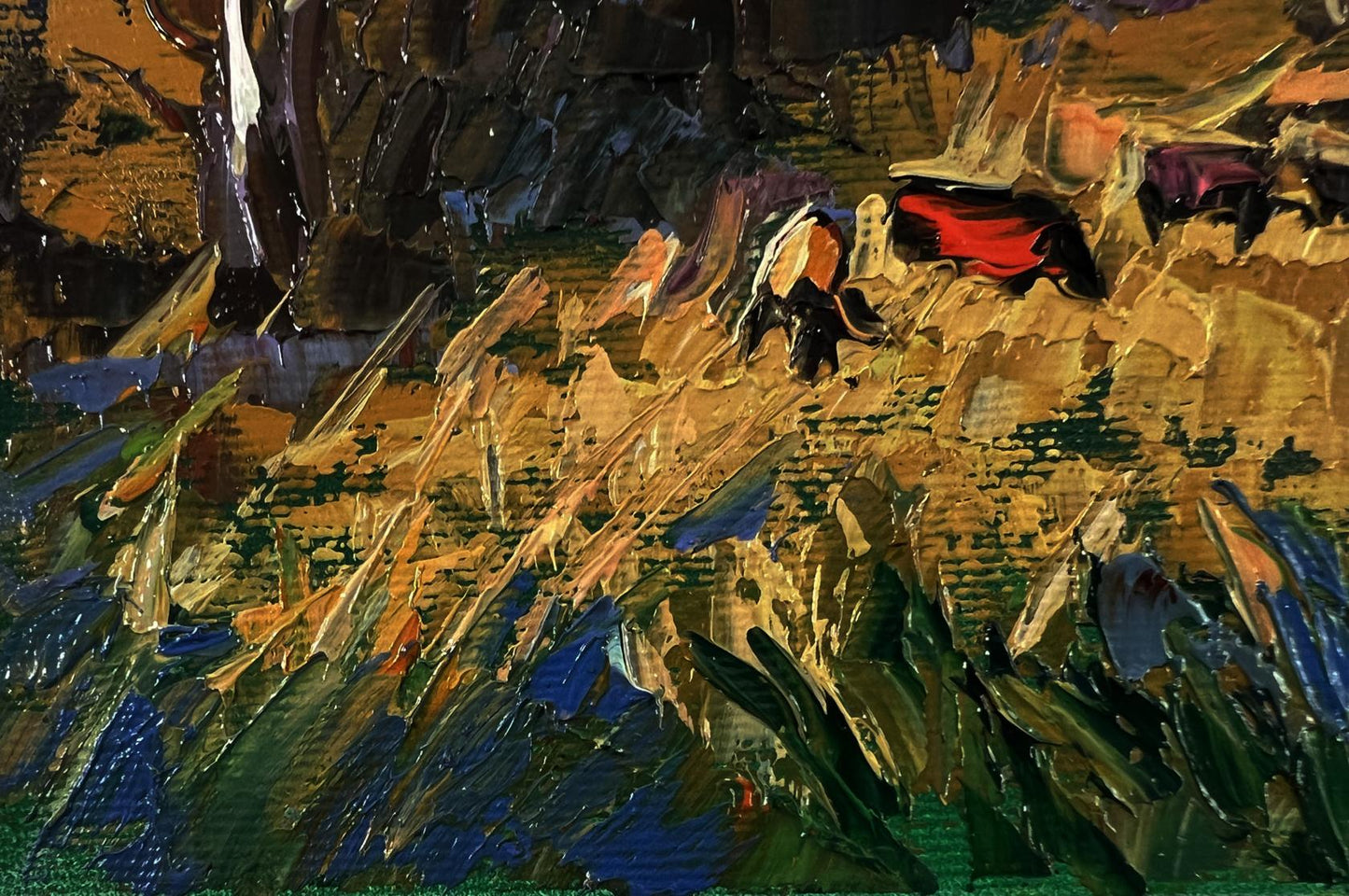 Oil painting Near the autumn forest by Oleksiy Ivanyuk, earthy tones