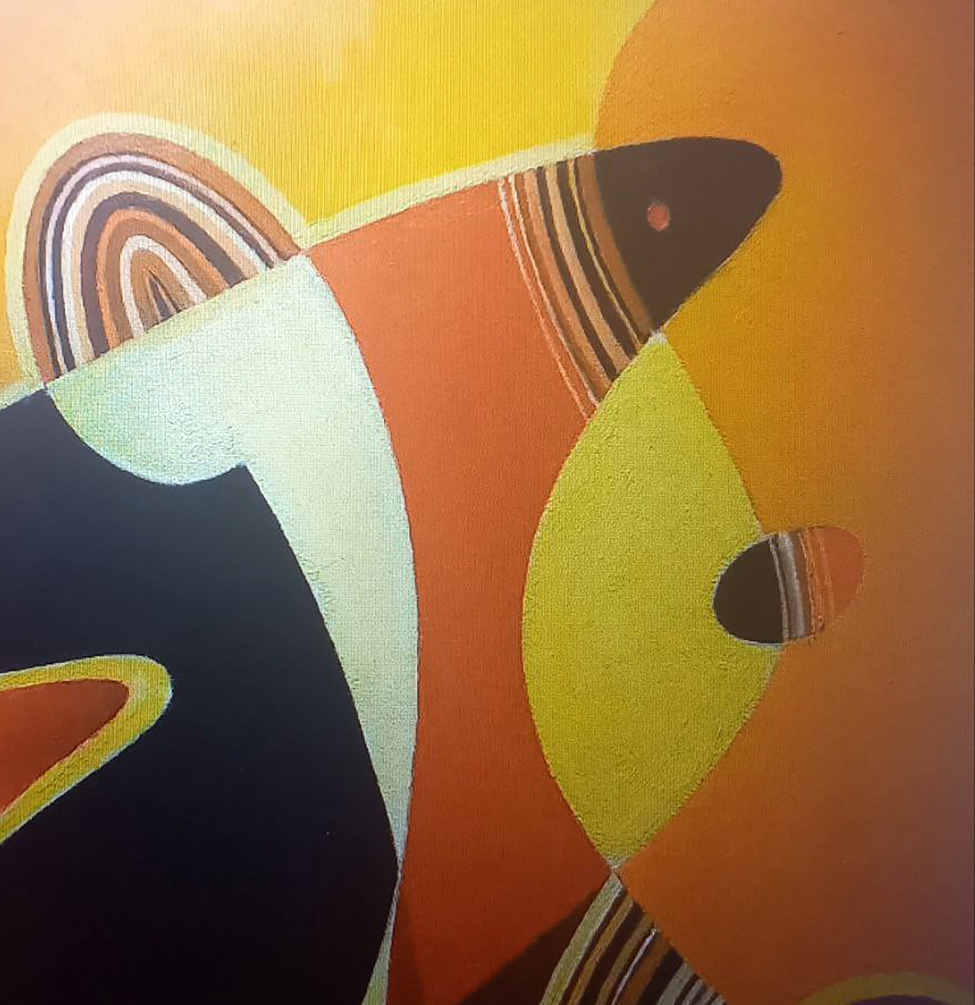 Oil painting Sunset by Alexander Strashevich: vibrant geometric shapes