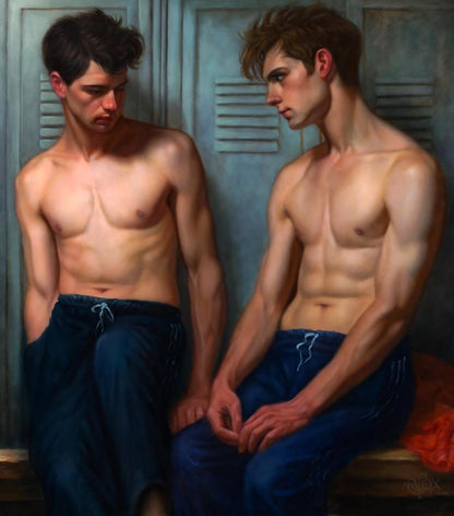 Oil painting Reserved in Communication Richard Fox