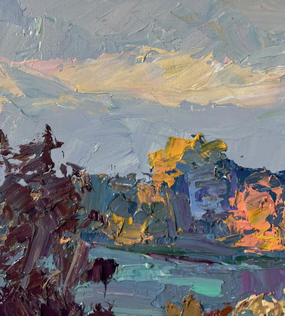 Oil painting August summer day by Boris Serdyuk impressionistic landscape