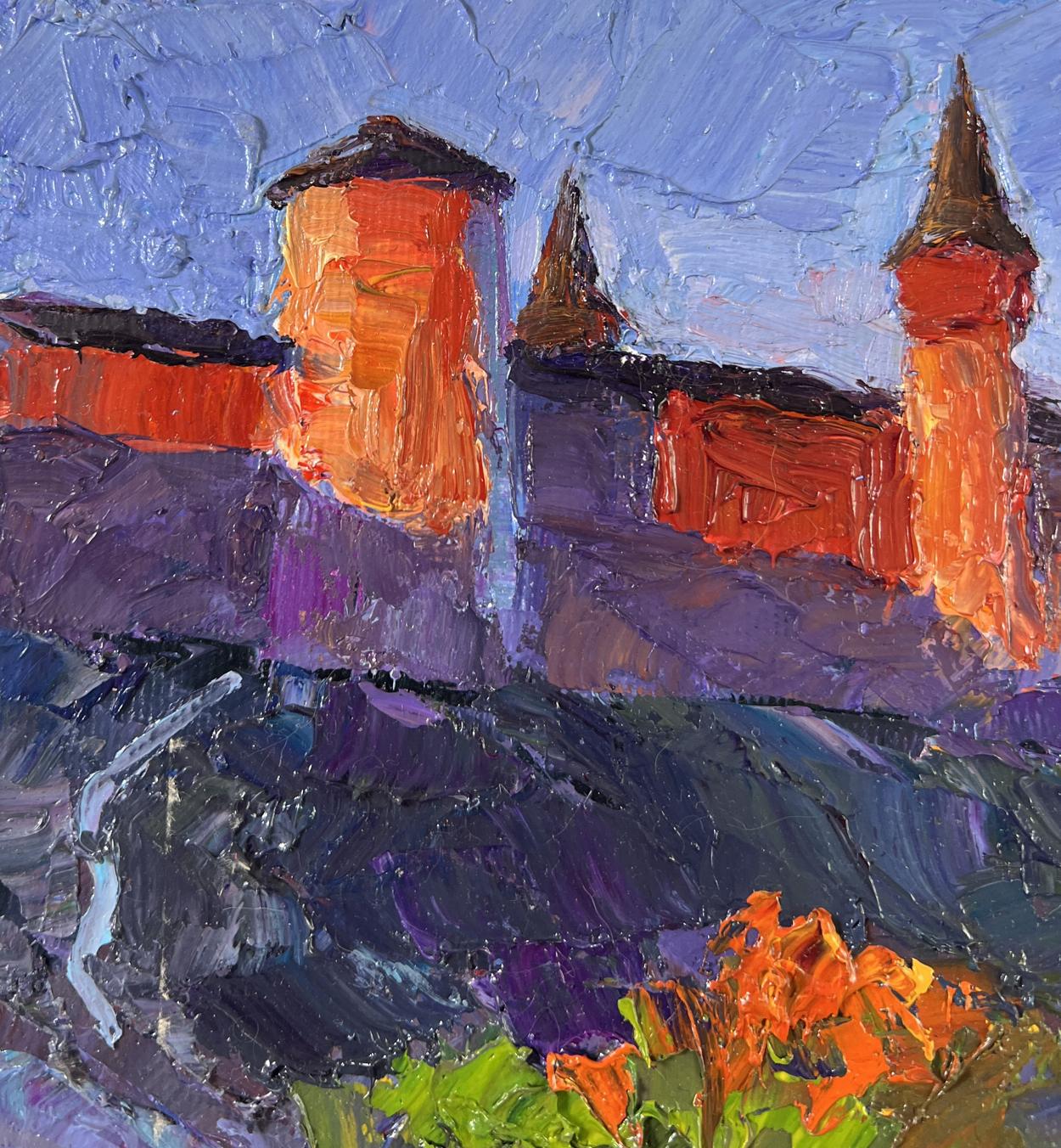 Vibrant impressionist oil painting Castle on the Hill and Autumn by Boris Serdyuk
