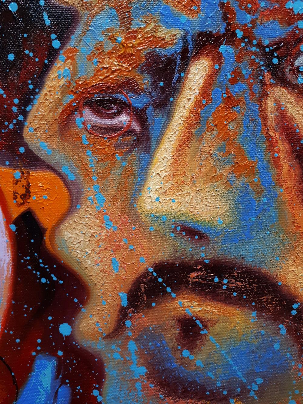 Textured oil painting of Conquistador and Peyote by Sergiy Voichenko