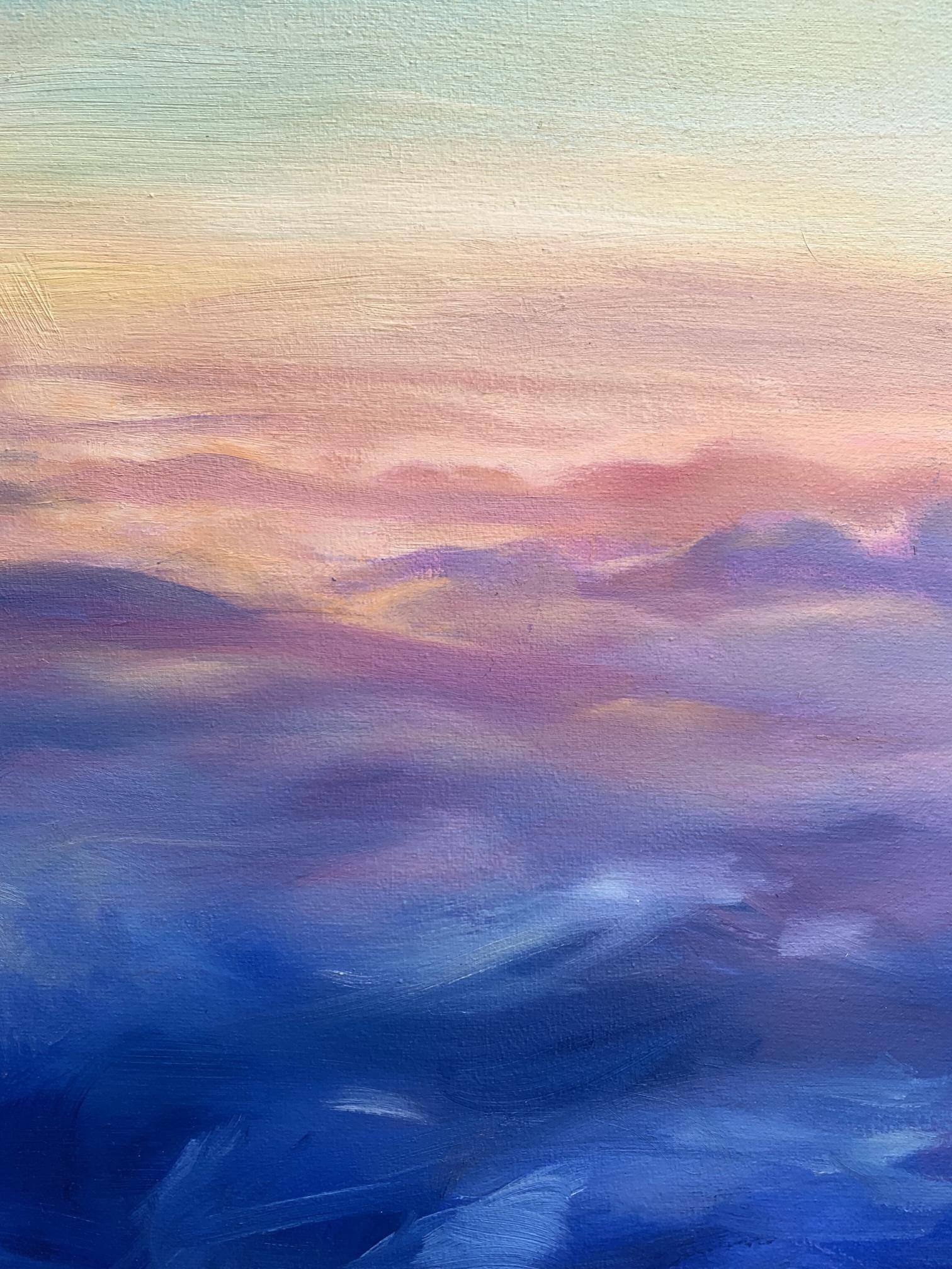 Oil painting Soaring in the Clouds by Tatyana Derdey with gradient sky