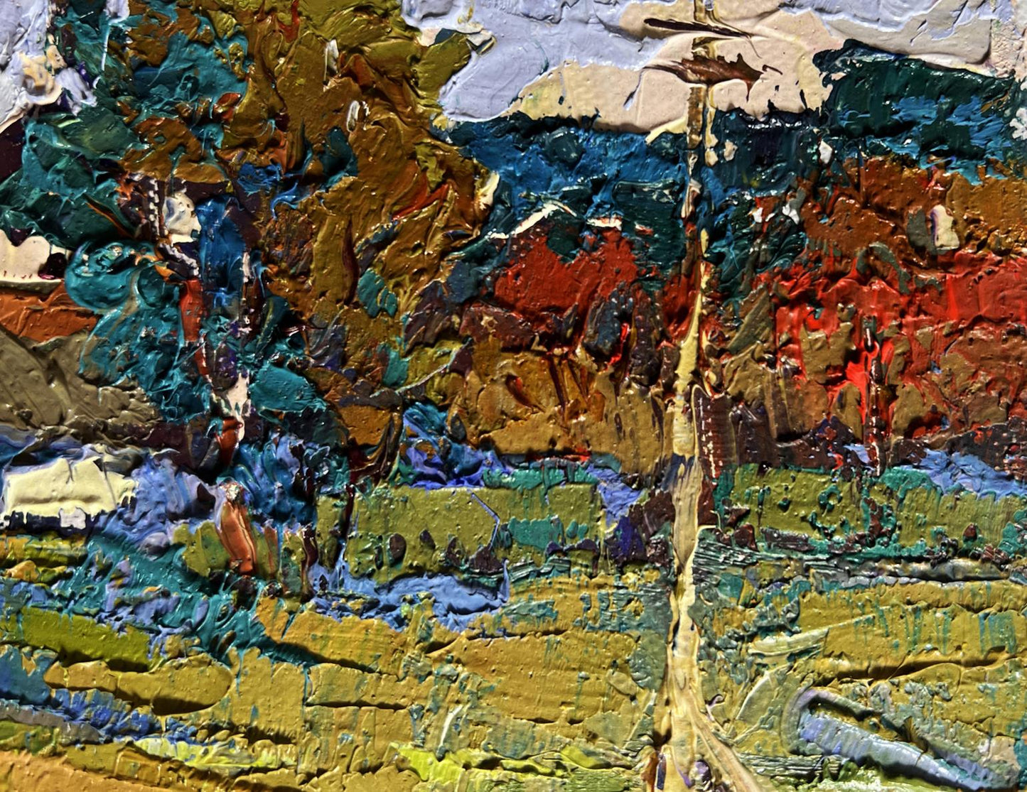 Textured impasto oil painting Enjoy the Silence and Nature by Oksana Ivanyuk