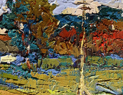 Textured impasto oil painting Enjoy the Silence and Nature by Oksana Ivanyuk