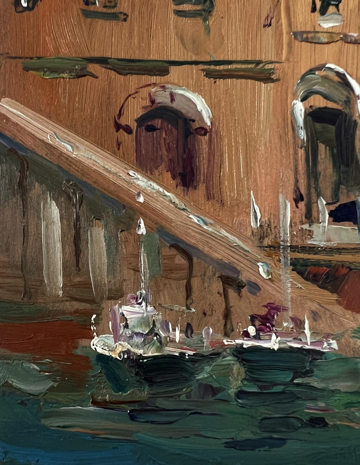 Oil painting of Venetian ferry boat by Yuriy Suprunchuk