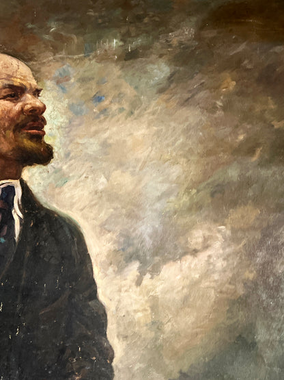 Oil painting Lenin on the Tribune Unknown Artist