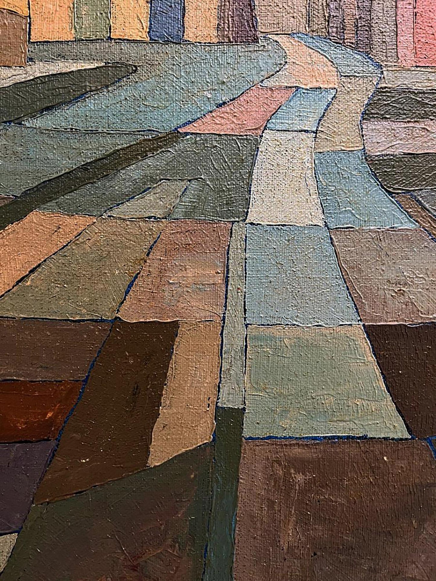 Oil painting The road to the square by Serhiy Kovalev, abstract textured path