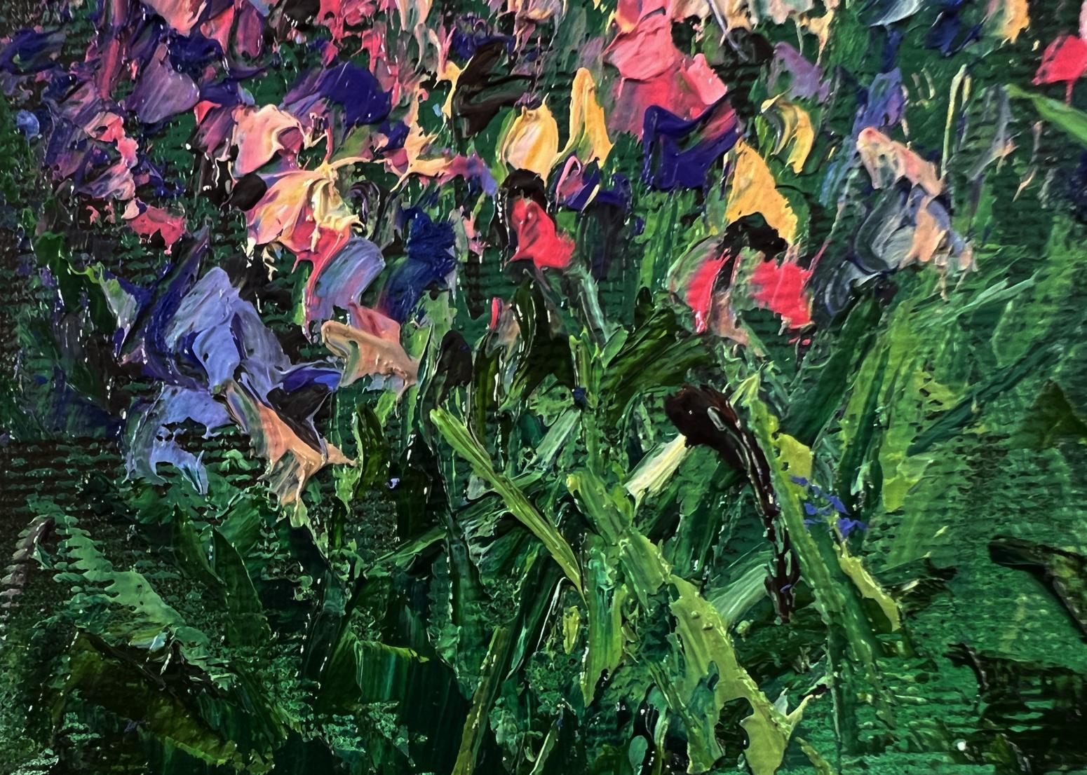 Oil painting Flowers in the village by Oleksiy Ivanyuk vibrant wildflowers