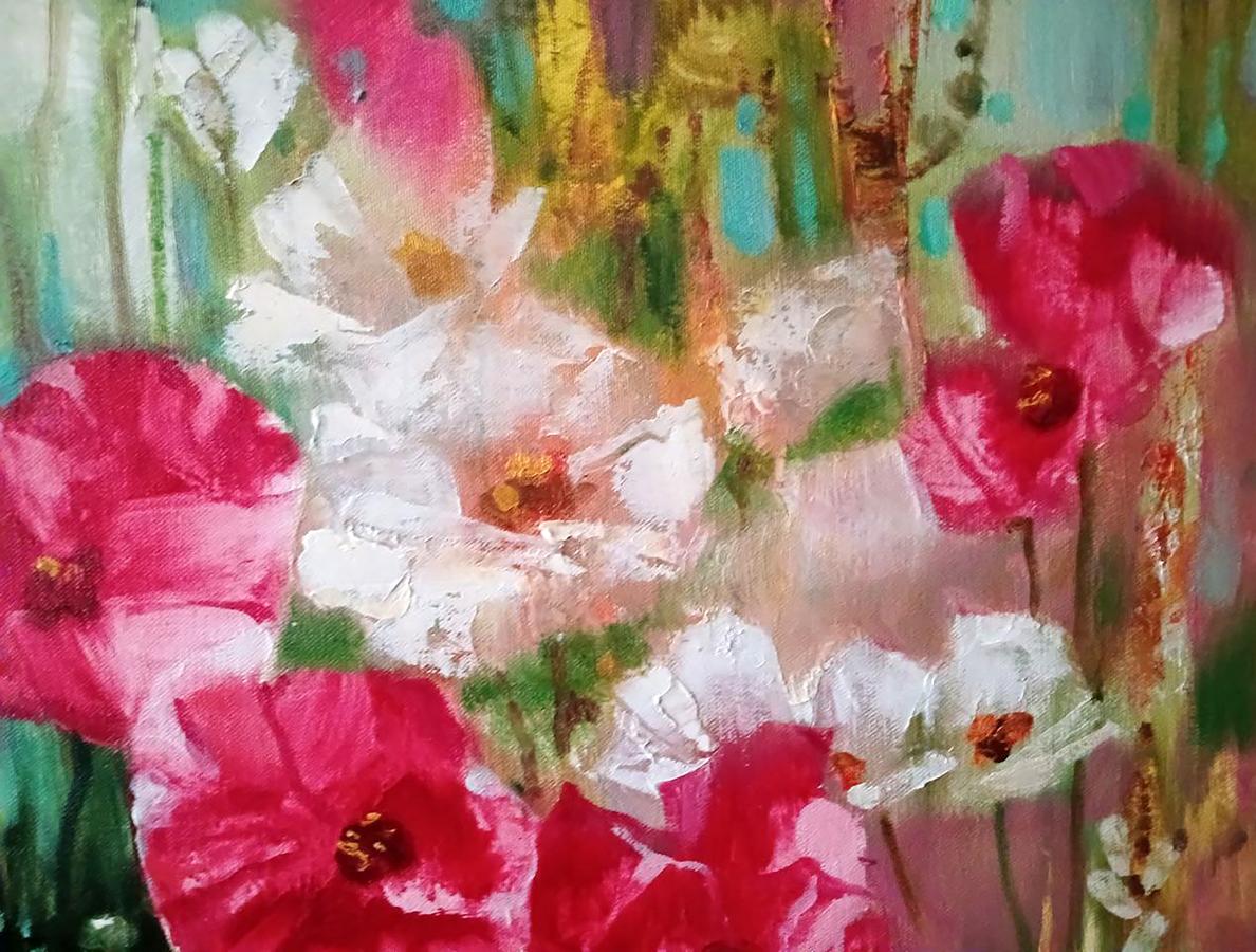 Abstract oil painting Spring flowers Anatoly Tarabanov